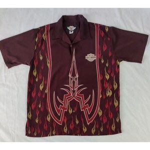 2004 Harley-Davidson original button up  Camp Shirt  Dragonfly style Large